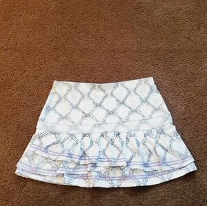 Lucky In Love Ladies  Tennis Golf Pickleball Skort Stretch Pull On Ruffle Size M
